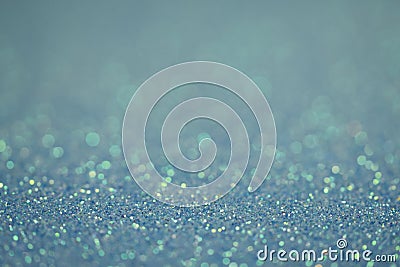 Blue defocused glitter background, christmas background with glitter texture, festive bokeh background, blue sparkle template Stock Photo