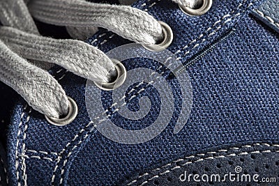 Close-up photo of jeans Sneakers texture background Stock Photo