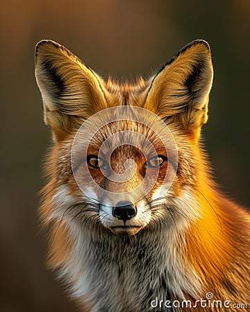 Close-up of Red Fox Staring at Camera Stock Photo