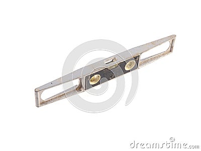 Close up photo of a spirit level on a white background Stock Photo