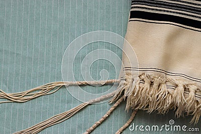 A close-up photo of a tallit, Stock Photo