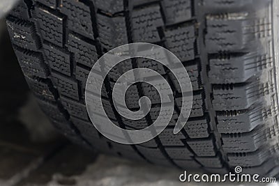 The close up photo of tyre protector Stock Photo