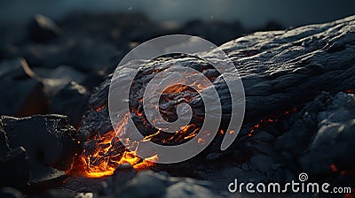 Godly Realistic Close Up Of A Volcano With Vivid Contrast Stock Photo