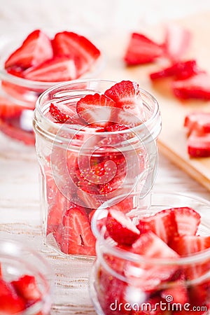 Strawberries In Bowls Stock Photo