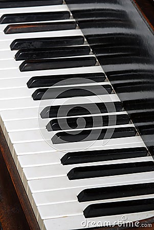 Close-up of piano keyboards Stock Photo