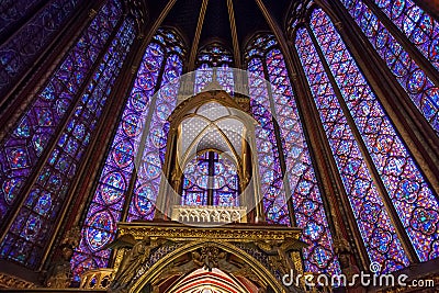 Altar in Sainte-Chapelle, Paris, France Editorial Stock Photo