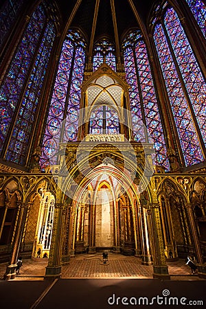 Altar in Sainte-Chapelle, Paris, France Editorial Stock Photo