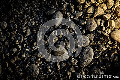Close Up Picture of Black Pumice stone, Volcanic Stone Stock Photo
