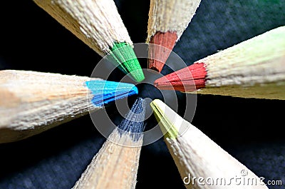 Close-up picture of multicolor pencils Stock Photo