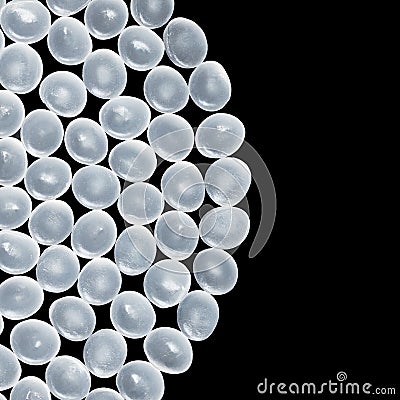 Close up picture of polypropylene granules on a black background Stock Photo