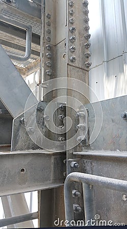 Close up picture, steel beam construction Stock Photo