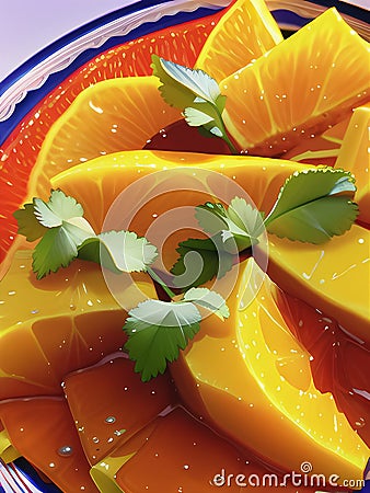 close up of a piece of delicious and fresh fruit , AI Generated Stock Photo