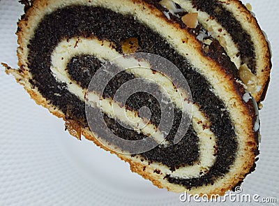 Close up of a piece of poppy seed cake Stock Photo