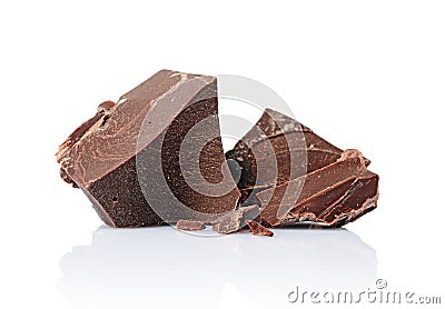 Close-up pieces of chunk black chocolate Stock Photo