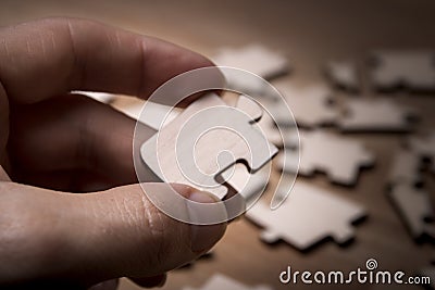 Close up of the pieces of a puzzle Stock Photo