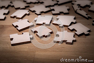 Close up of the pieces of a puzzle Stock Photo