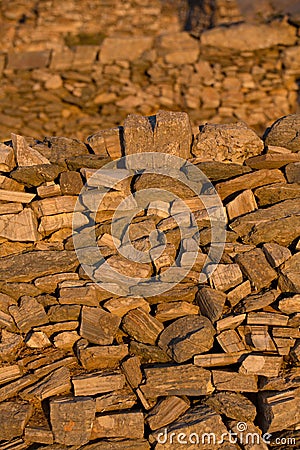 Close-up of a pile of Antique stones Stock Photo