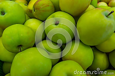 Close-up of pile of apples Stock Photo