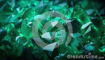 Close-up of a pile of green crystals Stock Photo