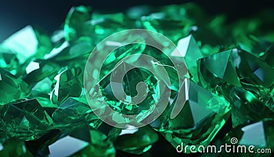 Close-up of a pile of green crystals Stock Photo