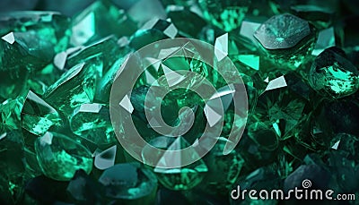 Close-up of a pile of green crystals Stock Photo