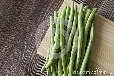 Close up of a pile of green string beans Stock Photo