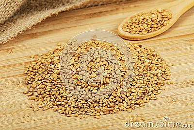 Close up of a pile of Roasted Flax Seeds Stock Photo