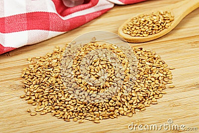 Close up of a pile of Roasted Flax Seeds Stock Photo