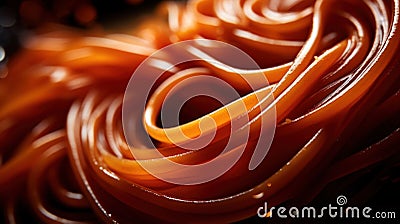 A close up of a pile of spaghetti noodles on top of each other, AI Stock Photo