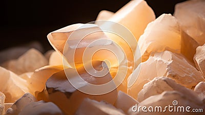 A close up of a pile of white crystals, AI Stock Photo