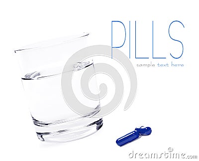 Close up of pill and water Stock Photo