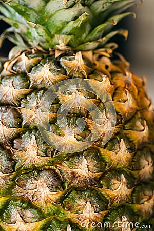 Close-up of pineapple peel background, macro shot. Stock Photo