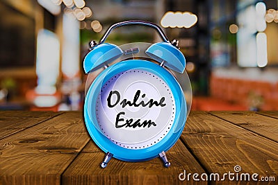 Online exam time. Stock Photo