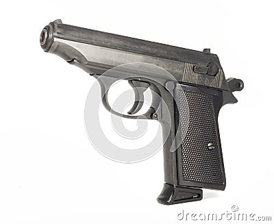 The close up of a pistol Stock Photo