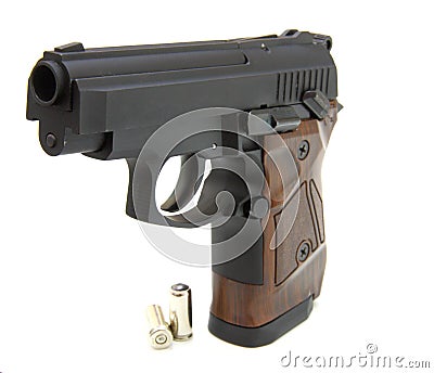The close up of a pistol Stock Photo