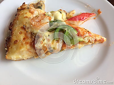 Close up pizza pice paste Stock Photo