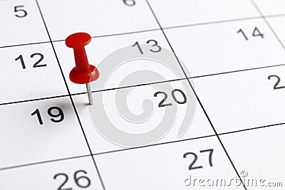 Close-up planning calendar Stock Photo