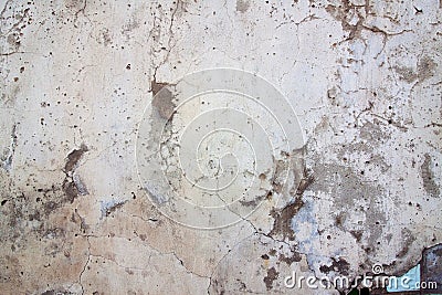 Close-up of plaster covered shabby old worn wall background, horizontal rough abstract surface texture Stock Photo