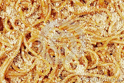 Close up of a plate of delicious Spaghetti with copy space Stock Photo