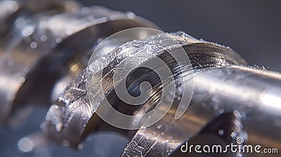 A close-up of the pneumatic drill with precise details of the sharp spirals and robust tip Stock Photo