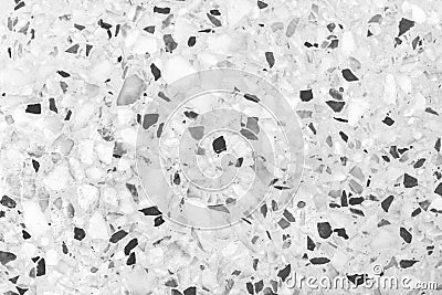 Polished stone texture or terrazzo in sealmess patterns black grey whitye background Stock Photo