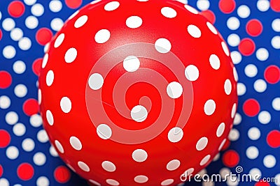 close up of polka dot texture on a rubber ball Stock Photo