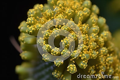 close-up of pollen-covered stem Stock Photo