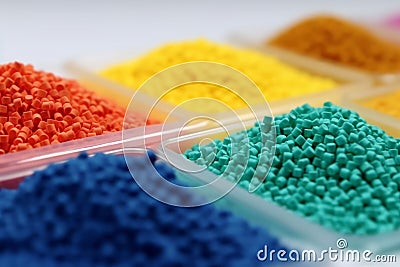 close up of Polymeric dye Plastic pellets Colorant generative AI Stock Photo