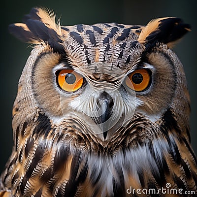 Close up portrait, Animal eagle owl nature beak bird prey feather Stock Photo