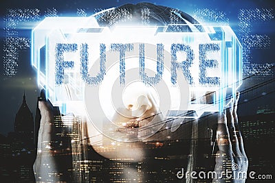 Virtual reality and cyberspace concept Stock Photo