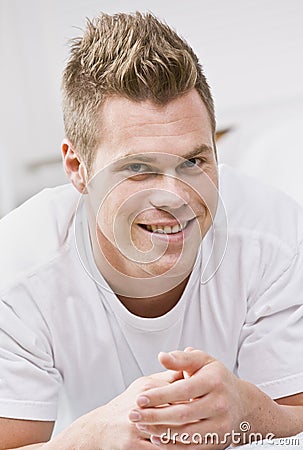 Close Up Portrait of an Attractive male face. Stock Photo