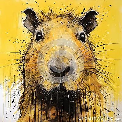 Close Up Portrait Of A Capybara By Bernard Buffet And Other Artists Stock Photo