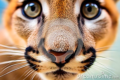 The Portrait of a cute Cougar with eyes, close up - AI generated Stock Photo