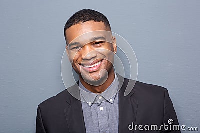 Close up portrait of a fashionable black man smiling Stock Photo